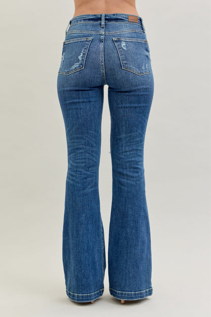 Mid Distressed Button Fly