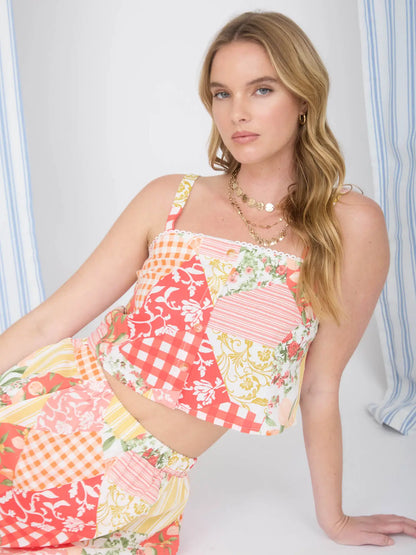 Patch Work Crop Top