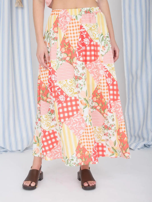 Patch Work Maxi Skirt