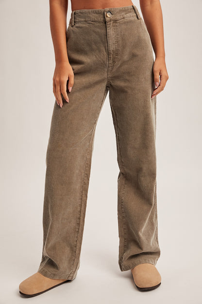 Olive Corduroy Pants