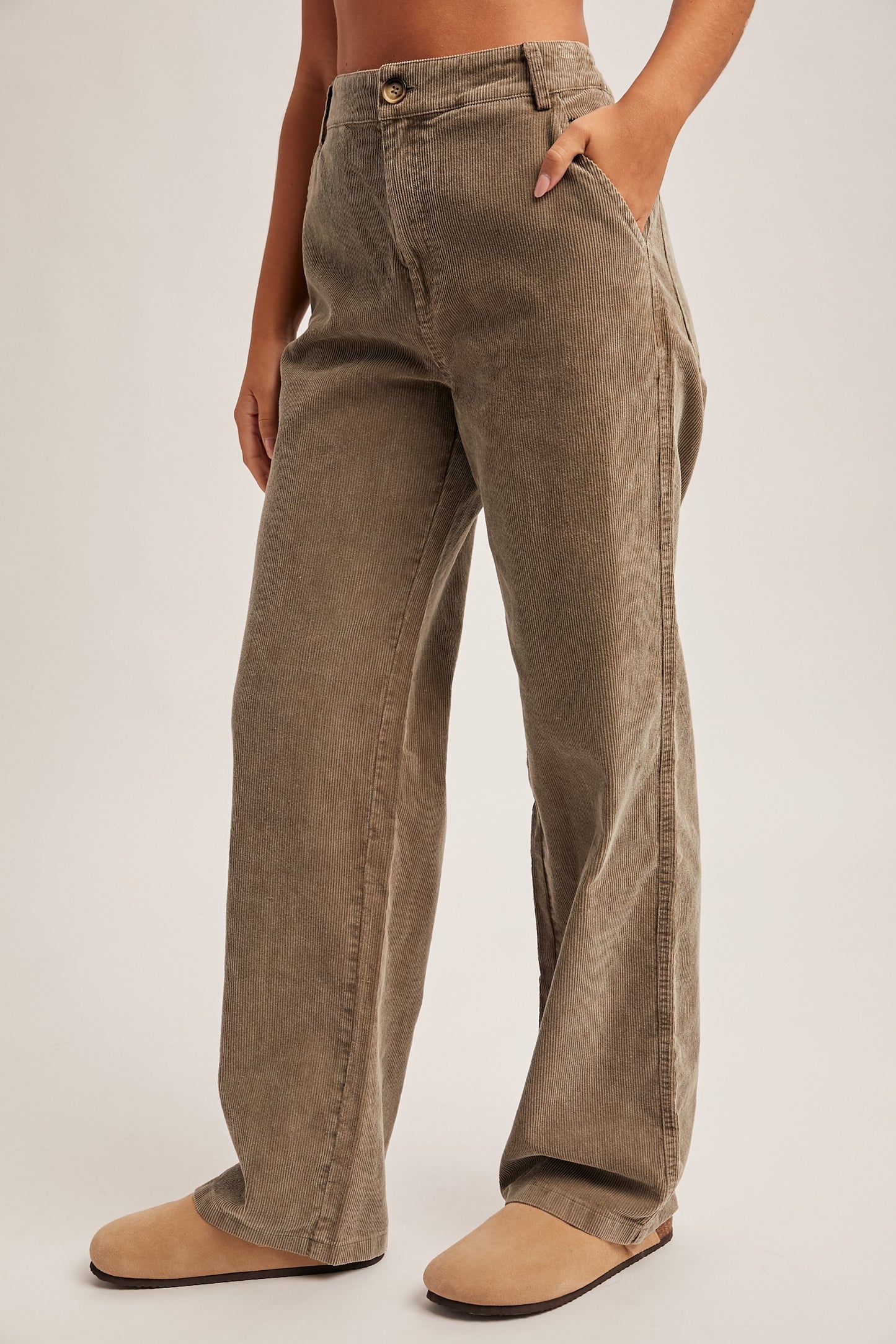Olive Corduroy Pants