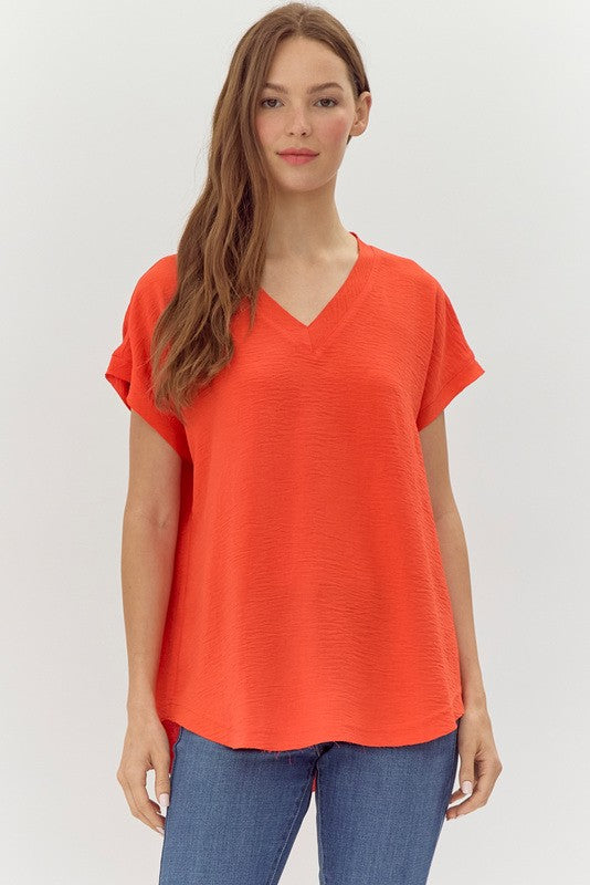 Solid Cap Sleeve Top