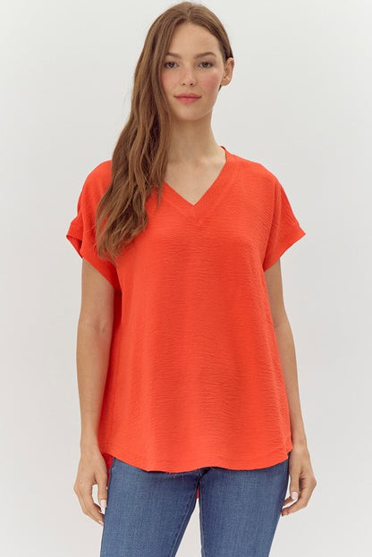 Solid Cap Sleeve Top