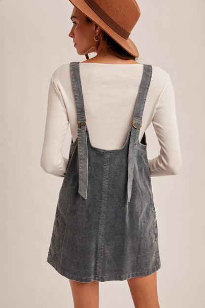 Snowfall Corduroy Overall Dress