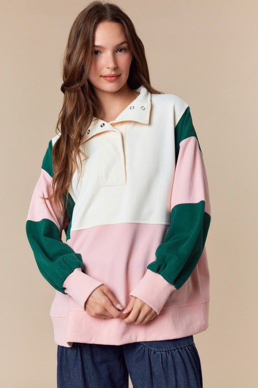 Pink/Green Pullover