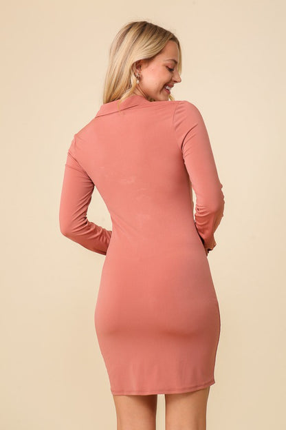 Ruched Button Bodycon