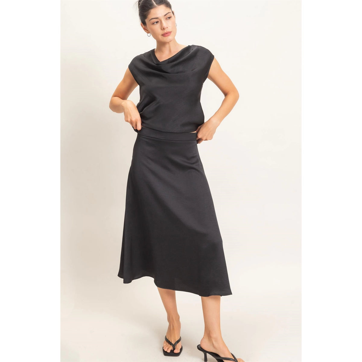 Satin Black Skirt
