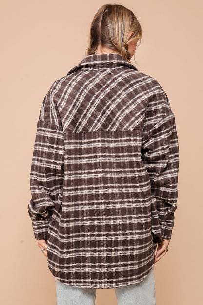 Brown Thin Plaid Shacket