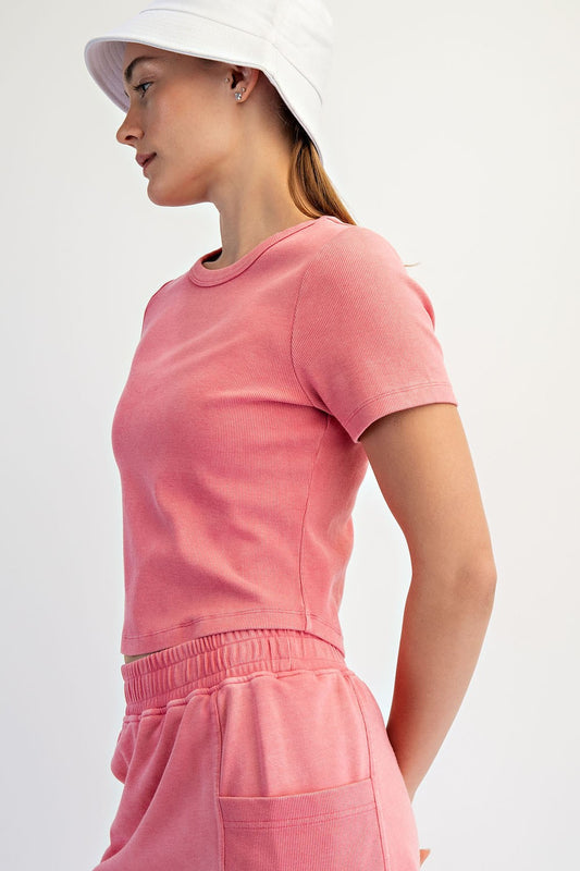 Strawberry Ribbed Top