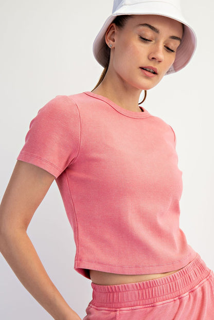 Strawberry Ribbed Top