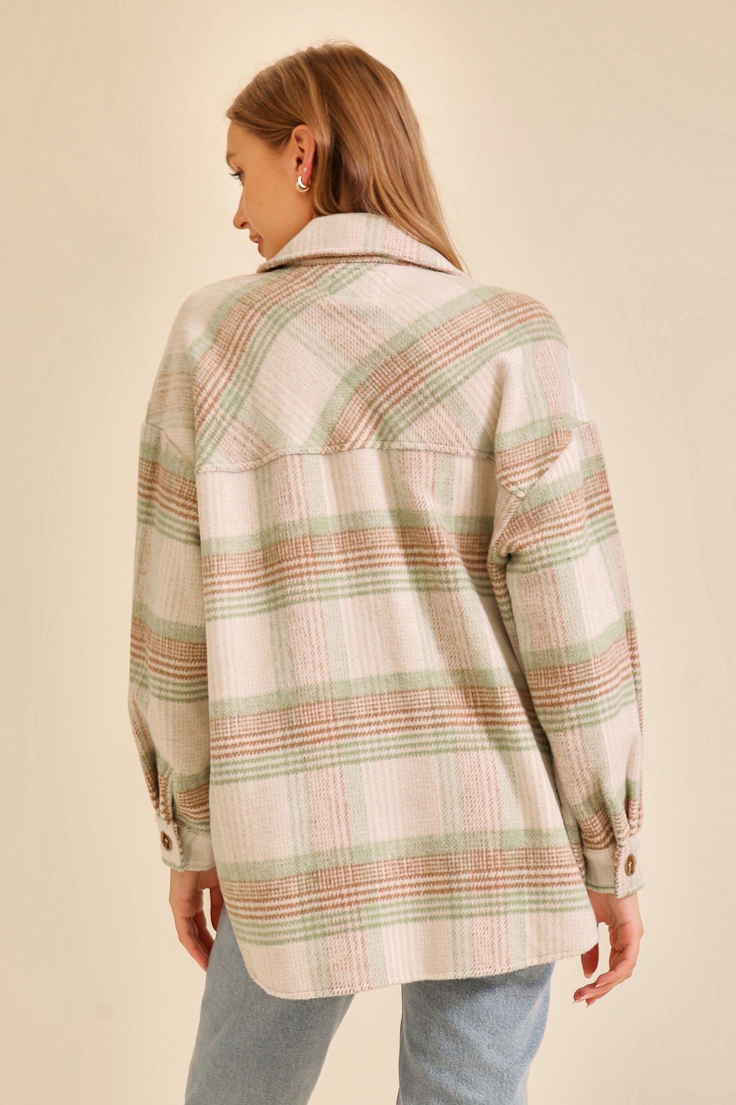 Taupe Thick Plaid Shacket