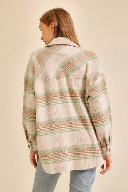 Taupe Thick Plaid Shacket